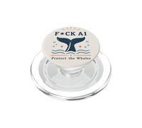 Umorismo retrò da attivista oceanico contro la protesta contro le balene PopSockets PopGrip per MagSafe
