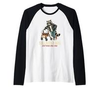 Umorismo Rock And Roll Sarcastico Raccoon Walker Maglia con Maniche Raglan