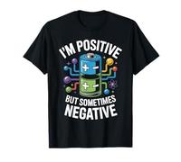 Umorismo scientifico Positivo della Batteria negativa Maglietta