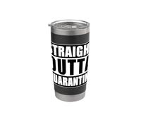 Umorismo sopravvissuto divertente lockdown quarantena dritto Bicchiere termico in acciaio inox doppia parete