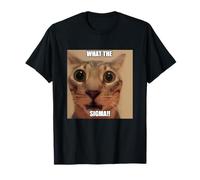 Umorismo sui gatti What The Sigma Funny Silly Cat Meme Maglietta