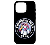 Umorismo unicorno del club di crisi esistenziale Custodia per iPhone 16 Pro