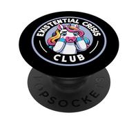 Umorismo unicorno del club di crisi esistenziale PopSockets PopGrip Adesivo