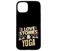 Umorismo yoga amante dei libri per lettori che amano le storie Custodia per iPhone 15 Plus