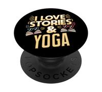 Umorismo yoga amante dei libri per lettori che amano le storie PopSockets PopGrip Adesivo