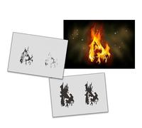 UMR-Design AS-325 Flames Sagoma per aerografo Step by Step Size M