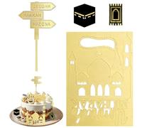 Umrah Mubarak Topper,Umrah Mubarak Decorazione per Torta,Decorazioni per Cupcake,Decorazioni per Torte Ramadan,Topper Cupcake Eid,per la Tua Casa,Ramadan,Eid