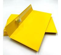 umschlag-discount - 100 buste per lettere, formato DIN lungo, senza finestra, autoadesive, 22 x 11 cm, protezione dalla privacy, prodotte in Germania (giallo, DIN lungo)