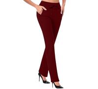 Umstands Thermoleggings da donna Flare Leggings con pantaloni da yoga, vita alta, comodi da allenamento 2024, Vino, M