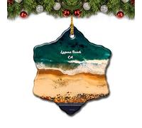 Umsufa Laguna Beach California USA albero di Natale ornamento regalo viaggio souvenir 7,6 cm porcellana doppio lato