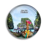 Umsufa Magnete da frigorifero Thailandia Maya Bay Phi Phi Islands magneti in vetro per frigorifero souvenir carino cristallo magnete decorazione per lavagna bianca ufficio casa regalo