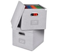 Umtiti 2 scatole organizer per documenti formato A4 con coperchio (cartelle non incluse.Formato lettera, portadocumenti, facile scorrimento, resistente, da appendere, per ufficio/decorazione/casa,