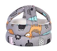 Umtiti Casco di sicurezza regolabile per bambini, leggero e morbido, protezione per la testa del bambino, morbida protezione per la testa per imparare a camminare, foresta, grigio