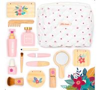 UMU Set trucco per bambini in legno - cosmetici e trucco set con trucco, rossetto, profumo, cipria e trousse - trucco per bambini da 3 4 5 6 anni