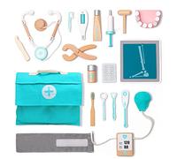 UMU® Valigetta Dottore Bambini in Legno - Kit Medico da 18 Pezzi con Stetoscopio Giocattolo, Siringa, Misuratore, Accessori Dentista e Altro - Gioco del Dottore per Bambini e Bambine di 3, 4, 5 Anni