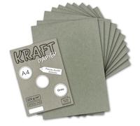 UmWelt by GUSTAV NEUSER - 25 fogli di carta kraft vintage, colore grigio, DIN A4, 21 x 29,7 cm, 210 x 297 mm, 240 g/m², carta riciclata grigia naturale