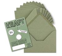 UmWelt by GUSTAV NEUSER - 75 buste per lettere, stile vintage, formato DIN B6, 125 x 178 mm, carta kraft da 120 g/m² riciclata, con lembo a punta da inumidire, colore: verde scuro (verde)