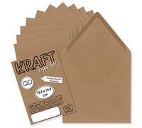 UmWelt® by GUSTAV NEUSER® - Buste quadrate in carta kraft, con incollaggio a umido, 155 x 155 mm 25 Umschläge sabbia