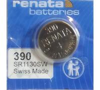 Un (1) 390 SR1130SW SB-AU Renata Orologio Ossido Argento batterie 1,55 V Confezione in blister