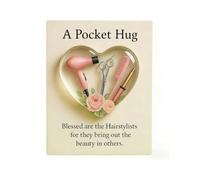 Un abbraccio tascabile per parrucchieri, mini gettone a forma di cuore con strumenti da parrucchiere e biglietti d'auguri, regalo di Natale per parrucchieri, per donne e uomini, studenti (#A)