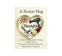 Un abbraccio tascabile per parrucchieri, mini gettone a forma di cuore con strumenti da parrucchiere e biglietti d'auguri, regalo di Natale per parrucchieri, per donne e uomini, studenti (#B)