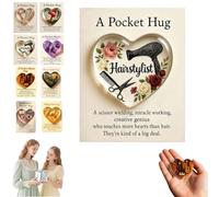 Un abbraccio tascabile per parrucchieri, mini strumenti da parrucchiere a forma di cuore con biglietti di auguri, regalo di ringraziamento per il tuo parrucchiere, regalo per donne e uomini, regali di