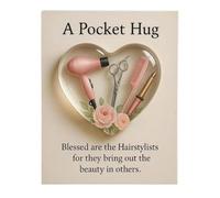 Un abbraccio tascabile per parrucchieri, mini strumenti da parrucchiere a forma di cuore con biglietti di auguri, regalo di ringraziamento per il tuo parrucchiere, regalo di compleanno per donne e