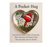 Un abbraccio tascabile per parrucchieri, mini strumenti da parrucchiere a forma di cuore con biglietti di auguri, regalo di ringraziamento per il tuo parrucchiere, regalo di compleanno per donne e