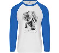 Un Abstract Elefante Ambiente Uomo L/S Baseball T-Shirt