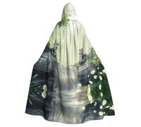 Un adorabile mantello con cappuccio da gatto per adulti per Halloween, lungo mantello da strega da vampiro, mantello da fiera medievale rinascimentale per cosplay, balli in maschera e feste a tema.