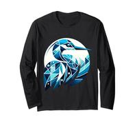 Un Airone Azzurro Geometrico - Art Edition Maglia a Manica
