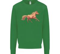 Un Al Galoppo Cavallo Equestre Bambini Felpa Maglione