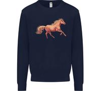 Un Al Galoppo Cavallo Equestre Bambini Felpa Maglione