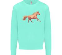 Un Al Galoppo Cavallo Equestre Bambini Felpa Maglione