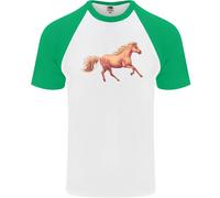Un Al Galoppo Cavallo Equestre Uomo S/S Baseball T-Shirt