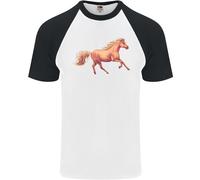 Un Al Galoppo Cavallo Equestre Uomo S/S Baseball T-Shirt