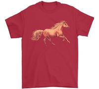 Un Al Galoppo Cavallo Equestre Uomo T-Shirt 100% Cotone