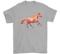 Un Al Galoppo Cavallo Equestre Uomo T-Shirt 100% Cotone