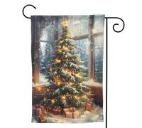 Un albero di Natale Bandiera da giardino - Bandiere da giardino 28 x 40 cm, su entrambi i lati, piccole bandiere da giardino per esterni, decorazione per la casa e per esterni