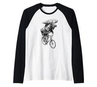 Un Alce in Bicicletta Maglia con Maniche Raglan