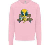 Un Alieno Che Mangia Funghi Magici LSD Uomo Felpa Maglione