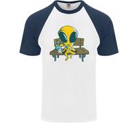Un Alieno Che Mangia Funghi Magici LSD Uomo S/S Maglietta Baseball