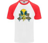 Un Alieno Che Mangia Funghi Magici LSD Uomo S/S Maglietta Baseball