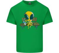 Un Alieno che Mangia Magia Funghi Lsd Uomo Cotone T-Shirt