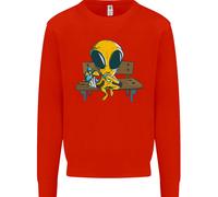 Un Alieno che Mangia Magia Funghi Lsd Uomo Felpa Maglione