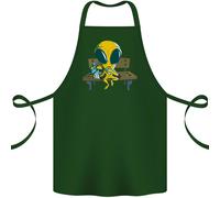 Un Alieno Mangiare Magico Funghi Lsd Cotone Grembiule 100% Biologico