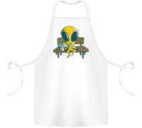 Un Alieno Mangiare Magico Funghi Lsd Cotone Grembiule 100% Biologico