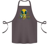 Un Alieno Mangiare Magico Funghi Lsd Cotone Grembiule 100% Biologico