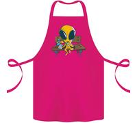 Un Alieno Mangiare Magico Funghi Lsd Cotone Grembiule 100% Biologico