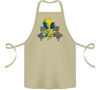 Un Alieno Mangiare Magico Funghi Lsd Cotone Grembiule 100% Biologico